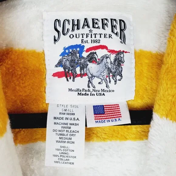 Schaefer LEGEND DENIM JACKET FLEECE LINING Blanket Jean Jacket Mens SZ Small - Picture 3 of 14